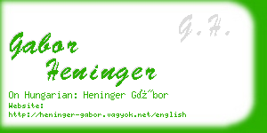 gabor heninger business card